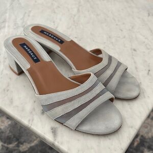 Margaux 37M Gray Suede Heels